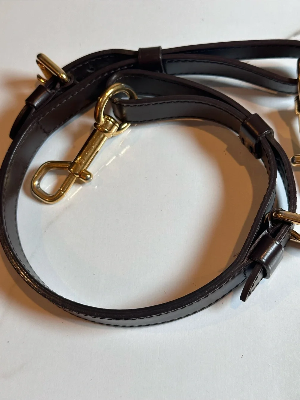 Authentic LV Leather Adjustable Trevi Strap Brown